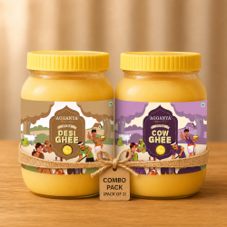 Ghee Combo Pack | 1L Pure Desi Ghee (Buffalo Milk) + 1L Pure Cow Ghee | Agganya