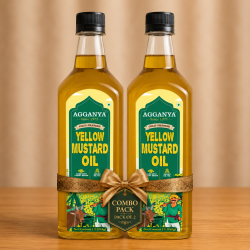 Yellow Mustard Oil 1L Pack of 2 | Cold Pressed Mustard Oil | Agganya