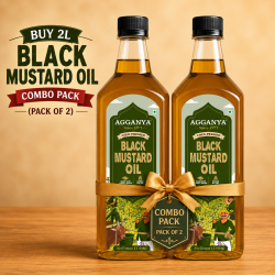 Black Mustard Oil 1L Pack of 2 | Cold Pressed Mustard Oil | Agganya