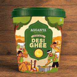 Bilona Shudh Desi Ghee 1L | Traditional Buffalo Milk Bilona Ghee | Pure Desi Ghee | Agganya